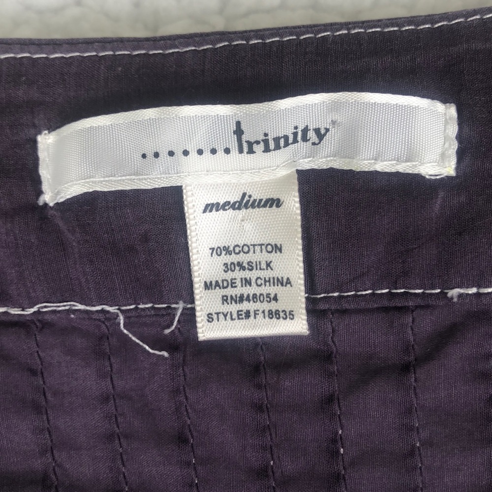Trinity purple silk cotton embroidered blouse EUC - Picture 6 of 10